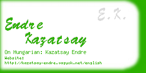 endre kazatsay business card